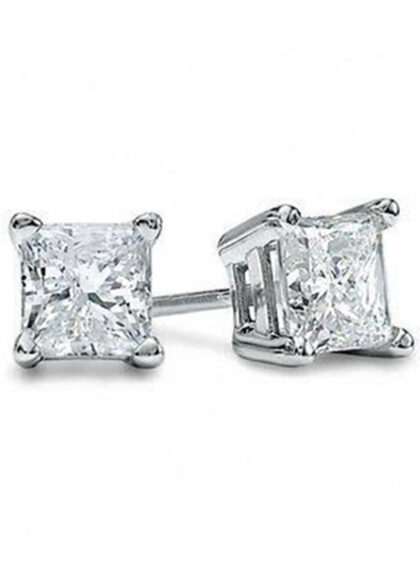 Princes Cut Solitaire Studs Earring