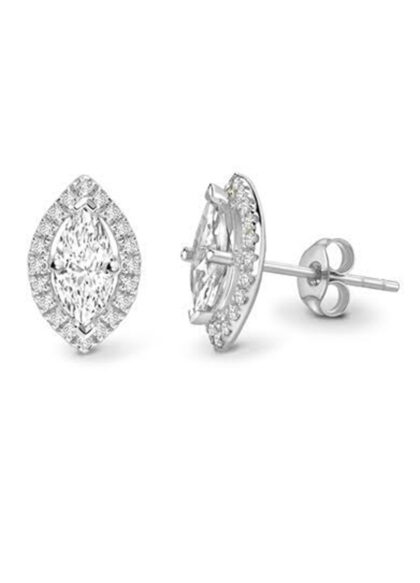 Marquise Solitaire Studs with Halo