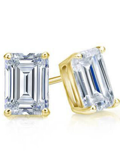 Emerald Cut Solitaire Studs Earring