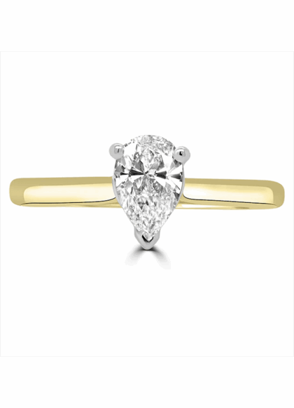 Pear Solitaire Ring