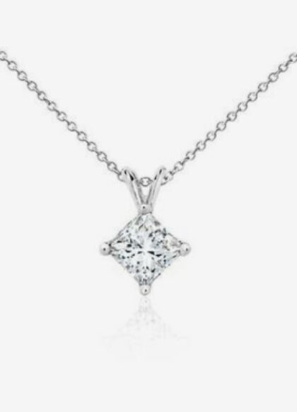 Princess Cut Solitaire Pendant
