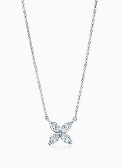 Marquise Solitaire Necklace (With Chain)